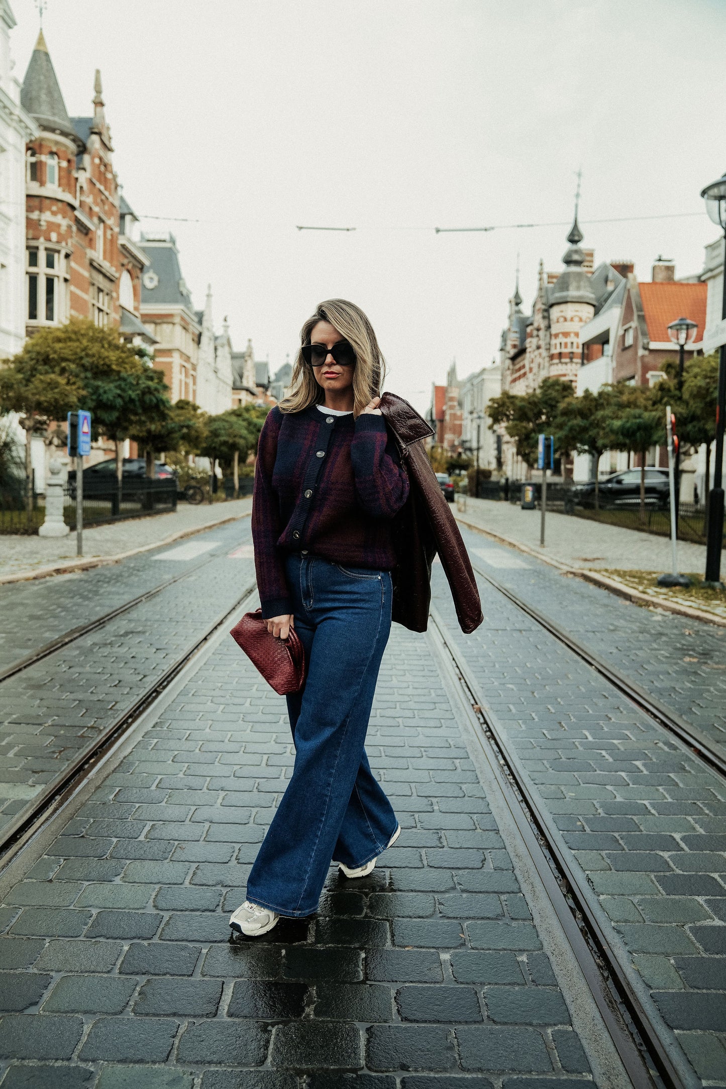 Jacqueline Gilet Blauw Bordeaux