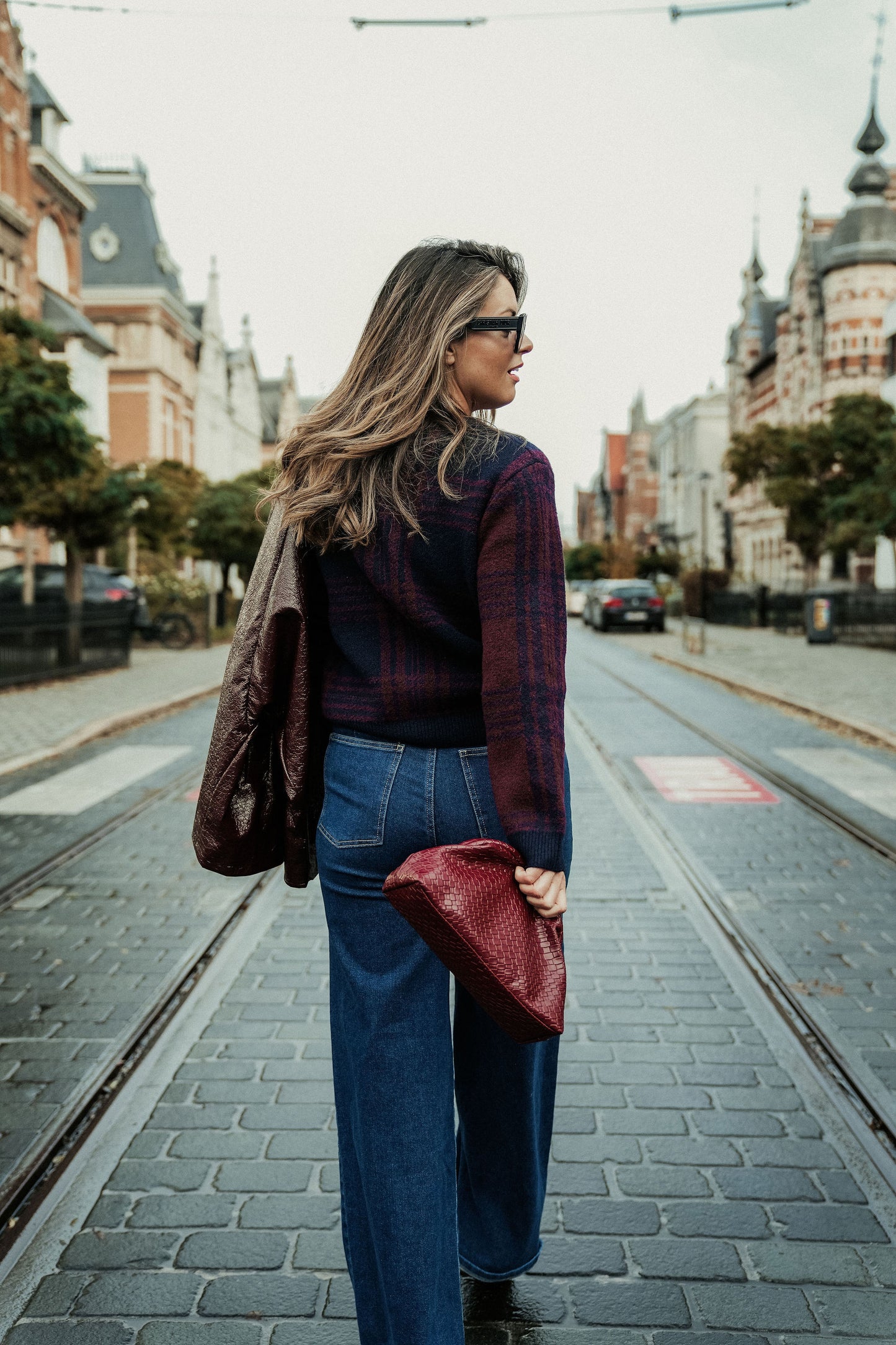 Jacqueline Gilet Blauw Bordeaux