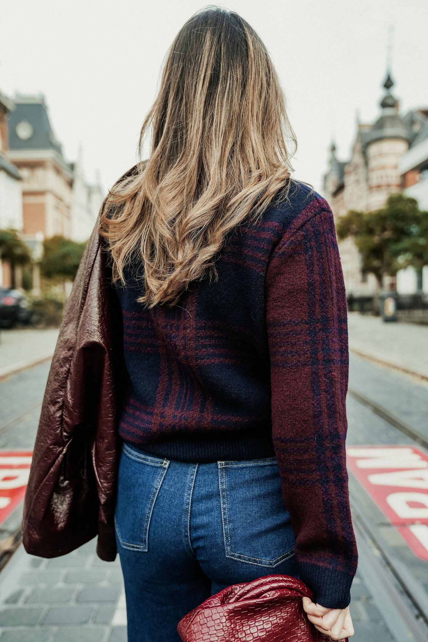 Jacqueline Gilet Blauw Bordeaux