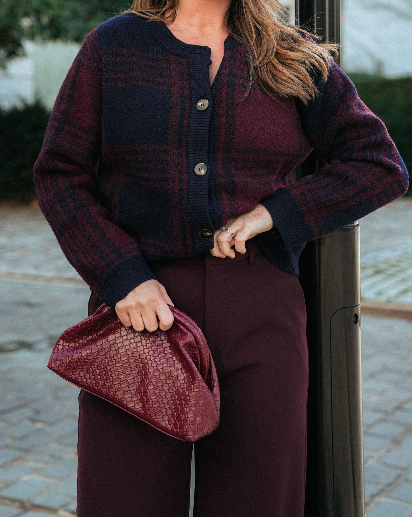 Jacqueline Gilet Blauw Bordeaux