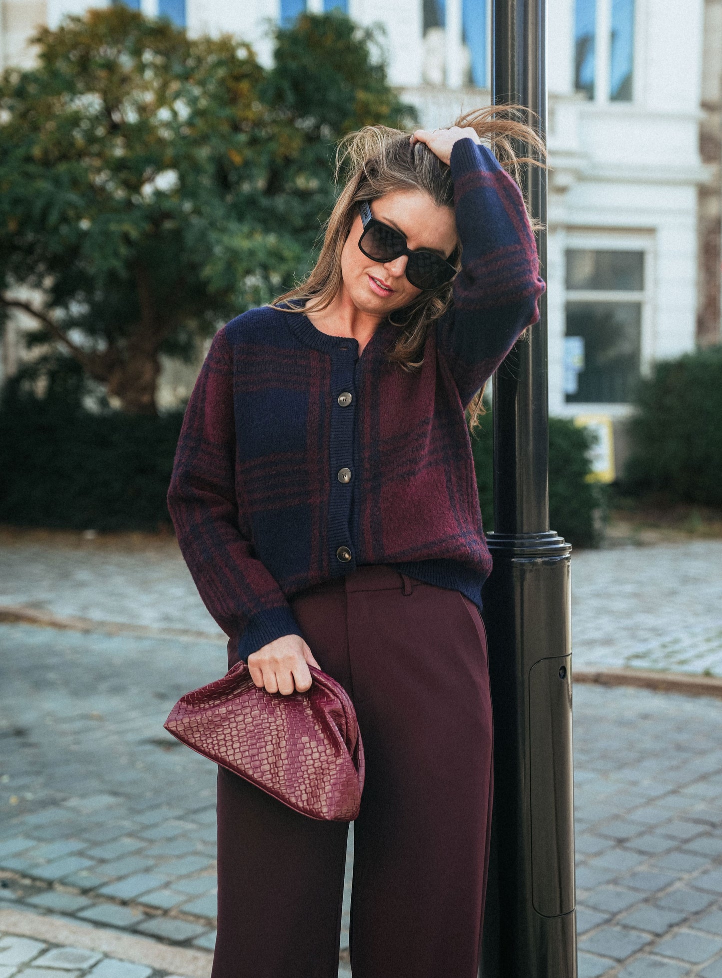 Jacqueline Gilet Blauw Bordeaux