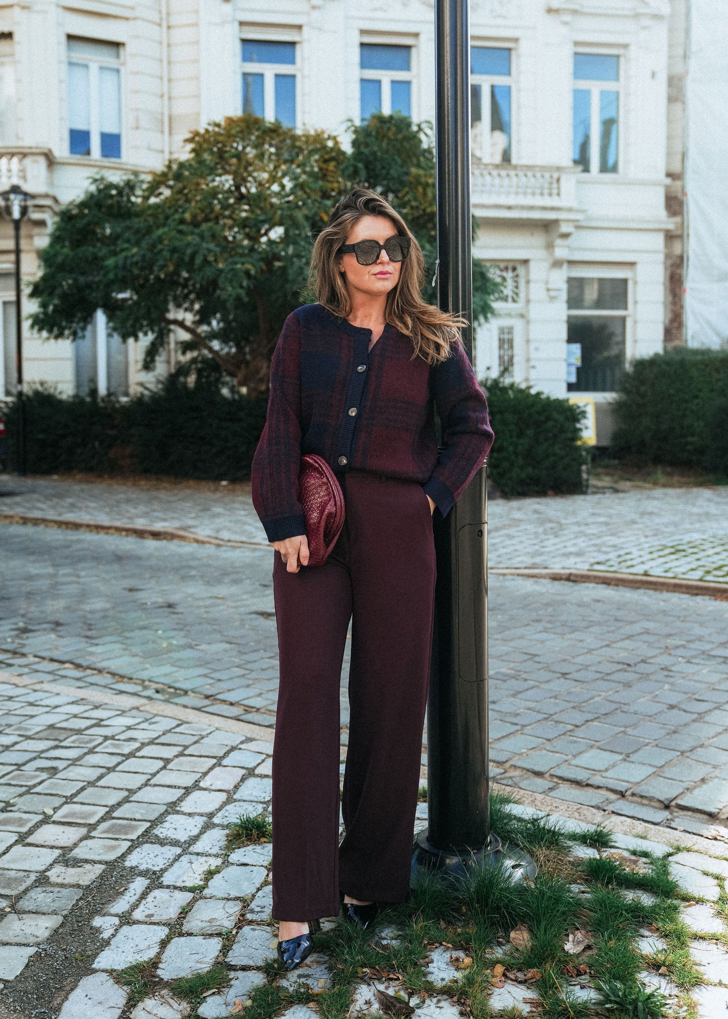 Jacqueline Gilet Blauw Bordeaux