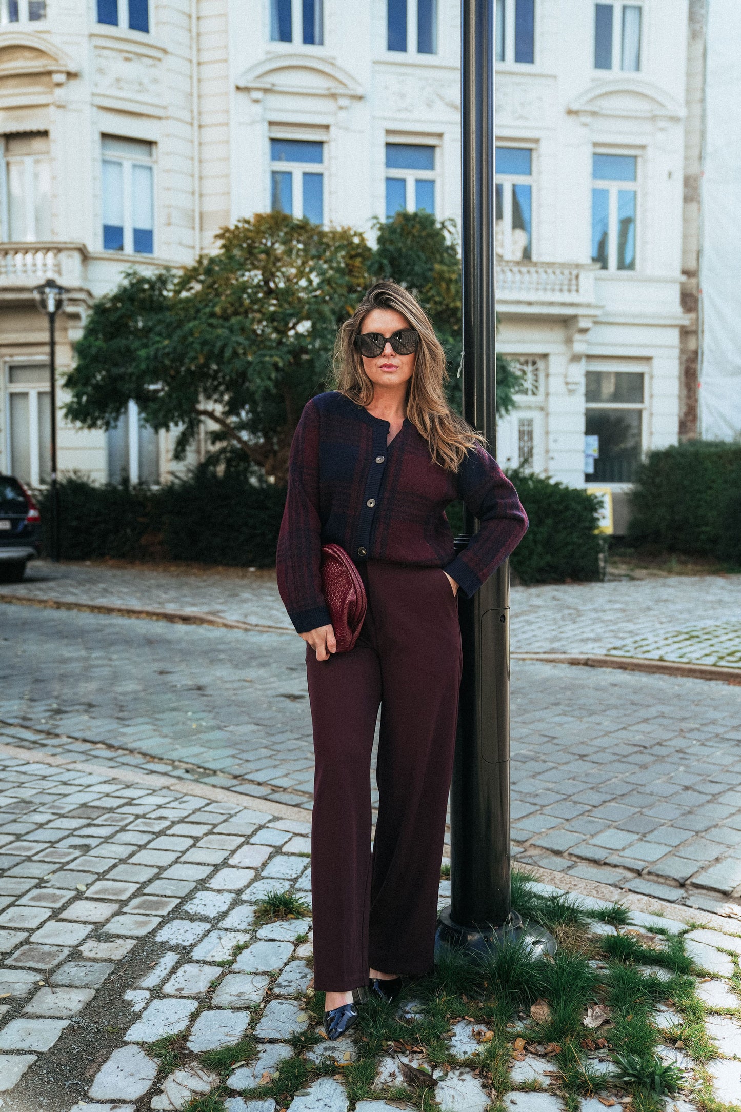 Jacqueline Gilet Blauw Bordeaux