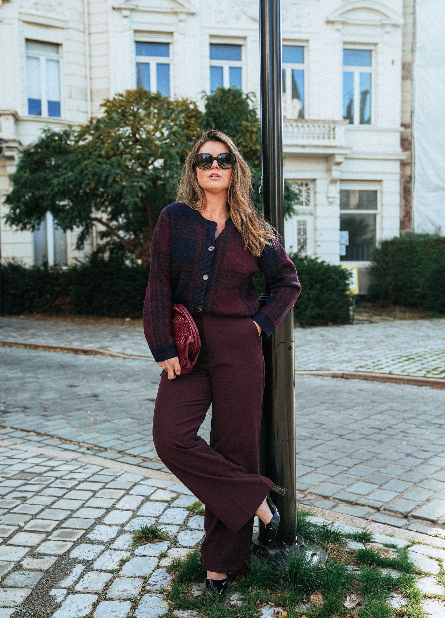 Jacqueline Gilet Blauw Bordeaux