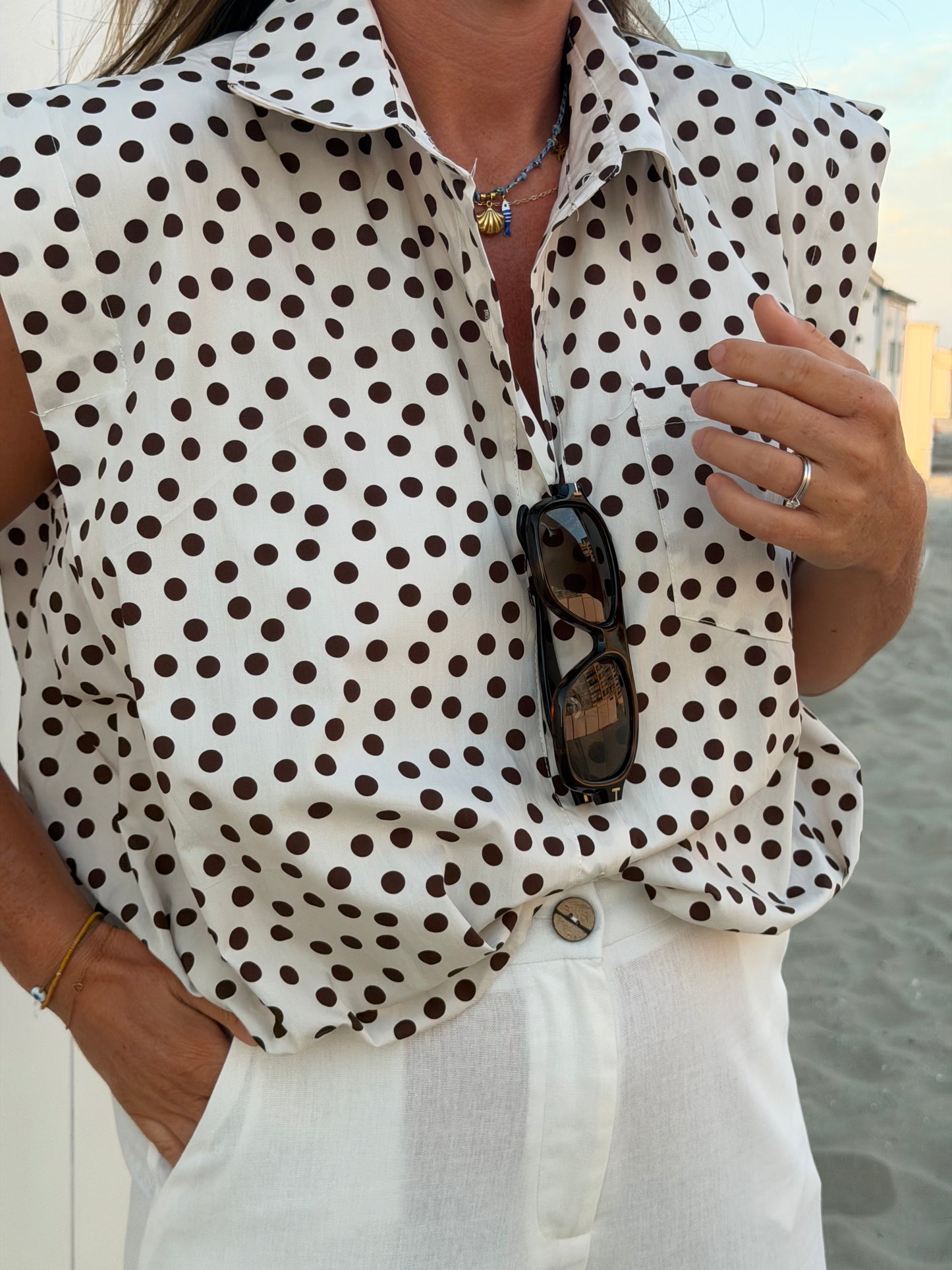 Martini Blouse Wit Bruin
