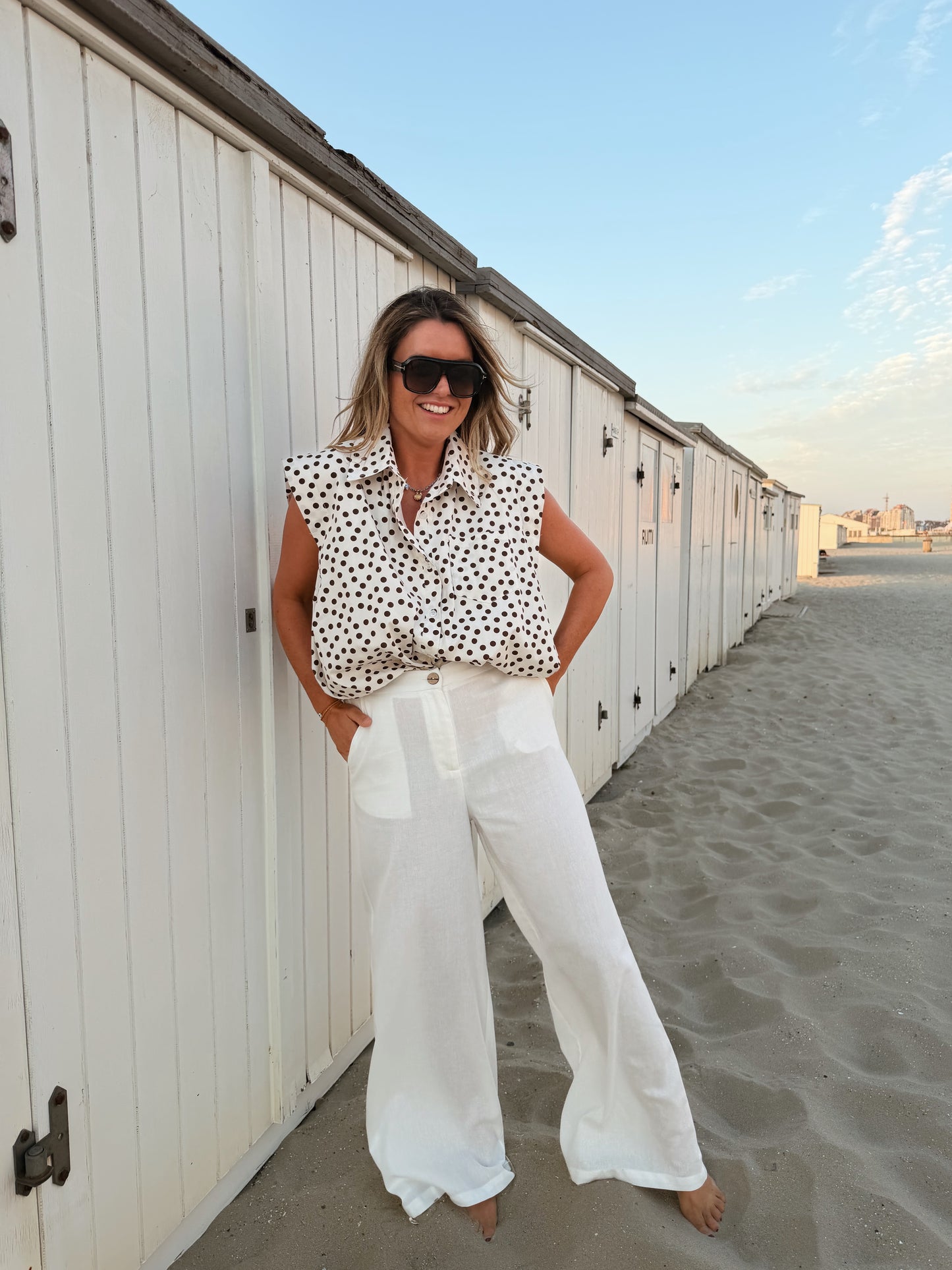 Martini Blouse Wit Bruin