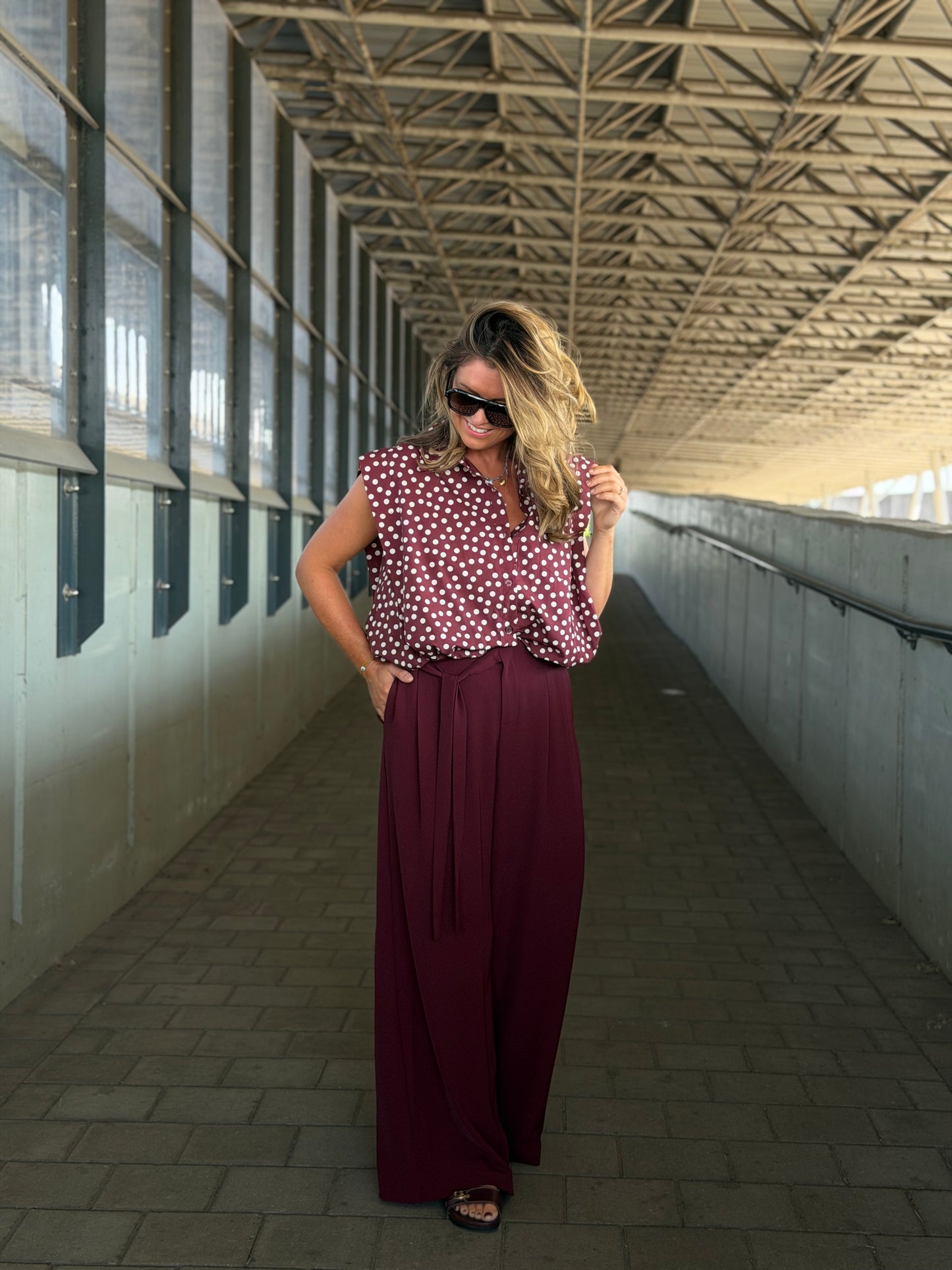 Pia Blouse bollen Bordeaux
