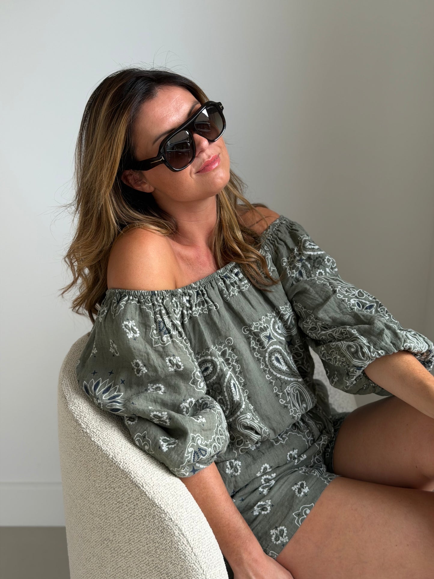 Bandana Off Shoulder Kaki